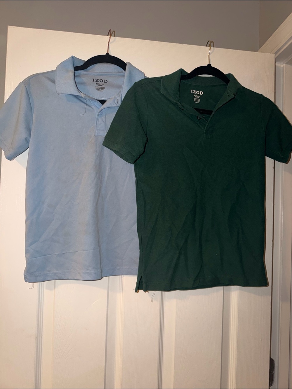 IZOD Youth Polo Shirt Bundle M 10–12 Blue Green – 2 Shirts
